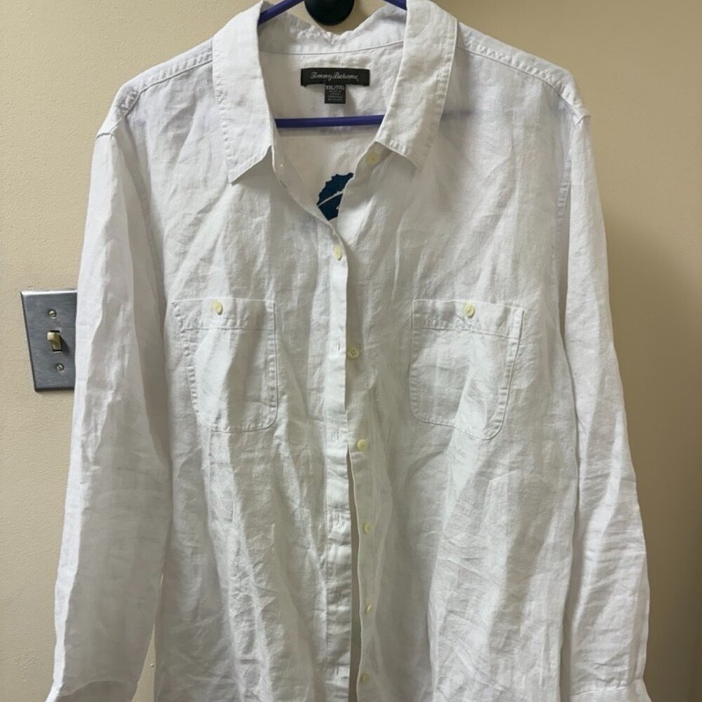 Tommy Bahama White Linen Long Sleeve Shirt – Size XXL – NWOT